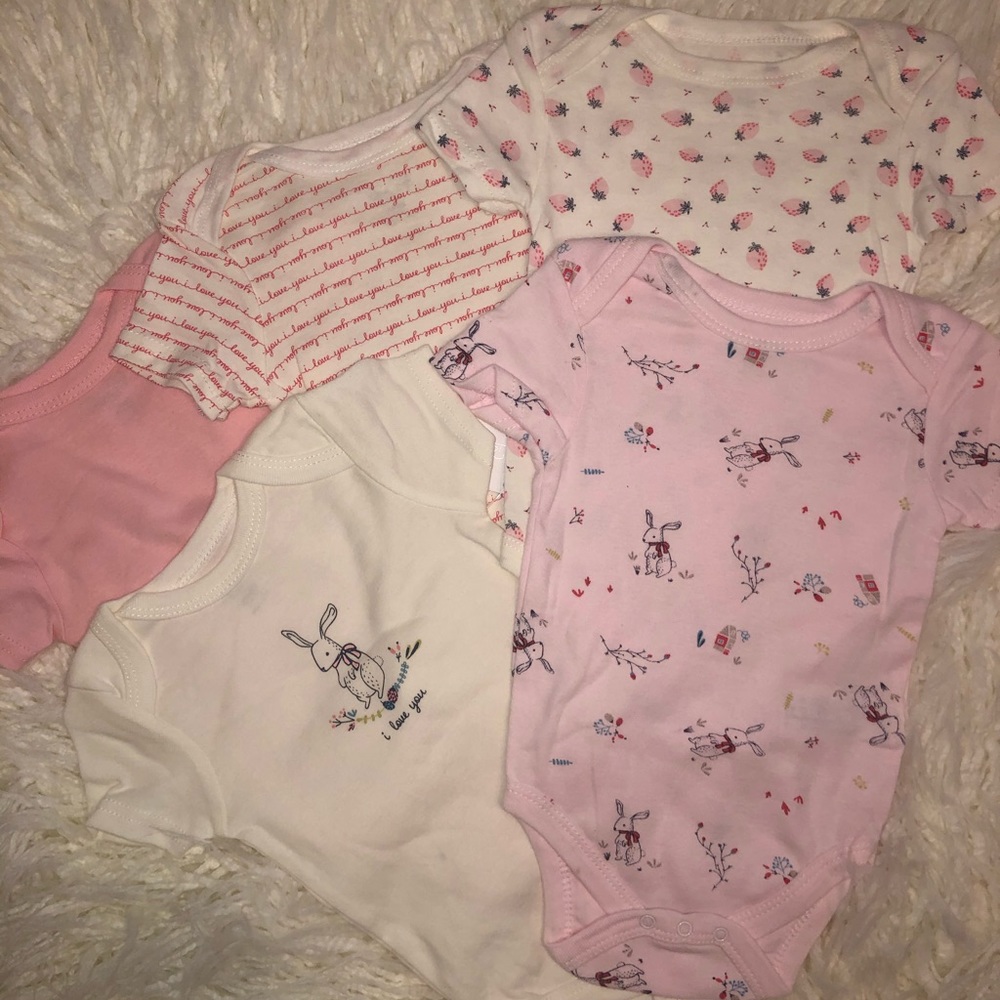 Baby Girl 5pc Onesie Set